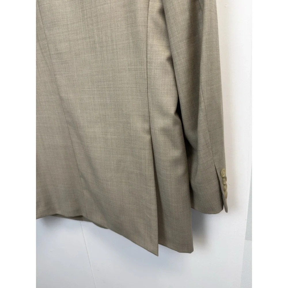 Pronto Uomo‎ Sport Coat Jacket Mens 46L Light Brown Wool Blazer 2 Button